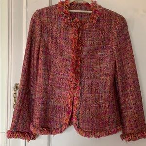 Pink multi tweed short jacket NWOT